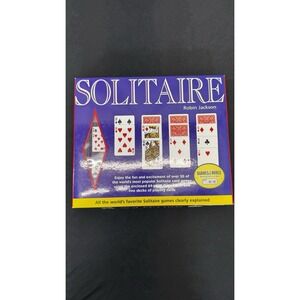 Solitaire by Robin Jackson set 2001 hardback book & 2 packs of playing cards NEW